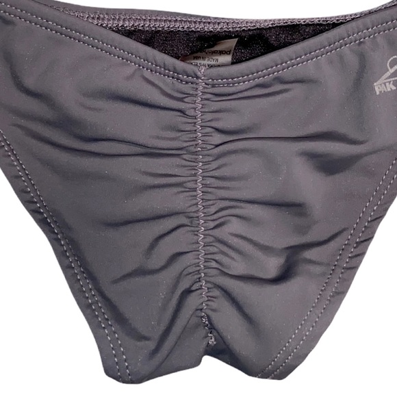 NWOT PAKALOHA Puamana Ruched Bottom Scrunch Butt Graphite Bikini Bottoms Small - Picture 6 of 11